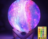 Moon Lamp Galaxy Lamp 5.9 Inch 16 Colors Led 3D Moon Light, Remote &amp; Tou... - £31.44 GBP