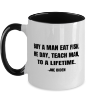 Joe Biden Funny Mugs Buy A Man Eat Fish Black-2T-Mug  - £14.47 GBP