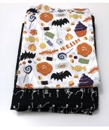 Set of 2 Halloween Fabric Skeletons 31&quot;x44&quot; &amp; Halloween Treats and Bats ... - €6,88 EUR