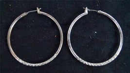 Silver Hoop Earrings Jewelry - £10.95 GBP