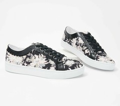 Isaac Mizrahi Women Lace Up Casual Sneakers Bubble Size US 6M Black Floral - £12.58 GBP