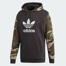 New Adidas Men Camouflage Hoodie Camo Pullover Jacket Trefoil DV2023 - $99.99