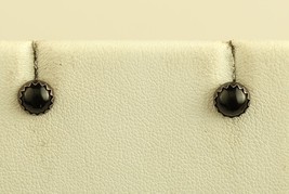 Vintage Navajo Sterling Silver Onyx Native American Stud Earrings - £29.98 GBP