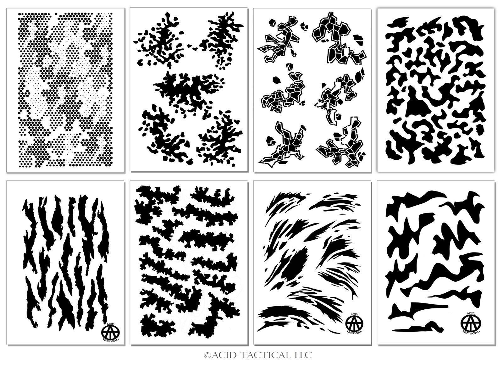 Mylar Camouflage Stencils 10mil DIY Paint Hunting Rifle gun RC Camo 8 PA... - $25.99