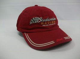 Budweiser Racing Proud Sponsor Hat Vintage Red Hook Loop Baseball Cap - £19.31 GBP