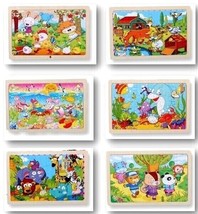 Puzzle Jigsaw Toddler Wooden 24 Piece Kids Choice 6 Themes Learning Toy Age 2-5 - £10.27 GBP