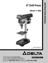 Delta 11-900 8" Drill Press Instruction Manual - $20.24