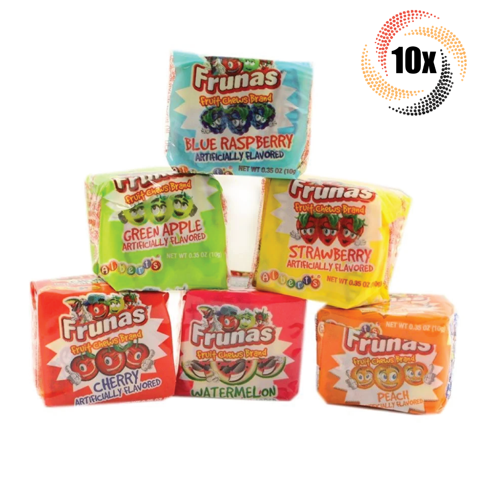 10x Packs Frunas Variety Fruit Chews | 4 Chews Per Pack | Fast Shipping - $7.41