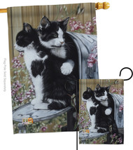 Tuxedo Cat - Impressions Decorative Flags Set S110079-BO - £46.48 GBP