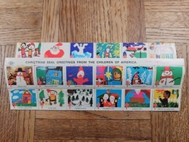 American Lung Association 1975 Christmas Seal Stamp Sheet Children Read - £0.73 GBP