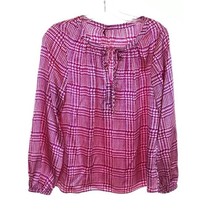 NWT Womens Size Medium Alice &amp; Trixie Cece Pure Silk Abstract Plaid Pattern Top - £70.89 GBP