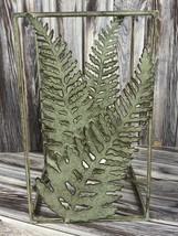 Large Pillar Shadow Box Candle Holder - Fern Leaves - 4&quot; Base  - $19.34