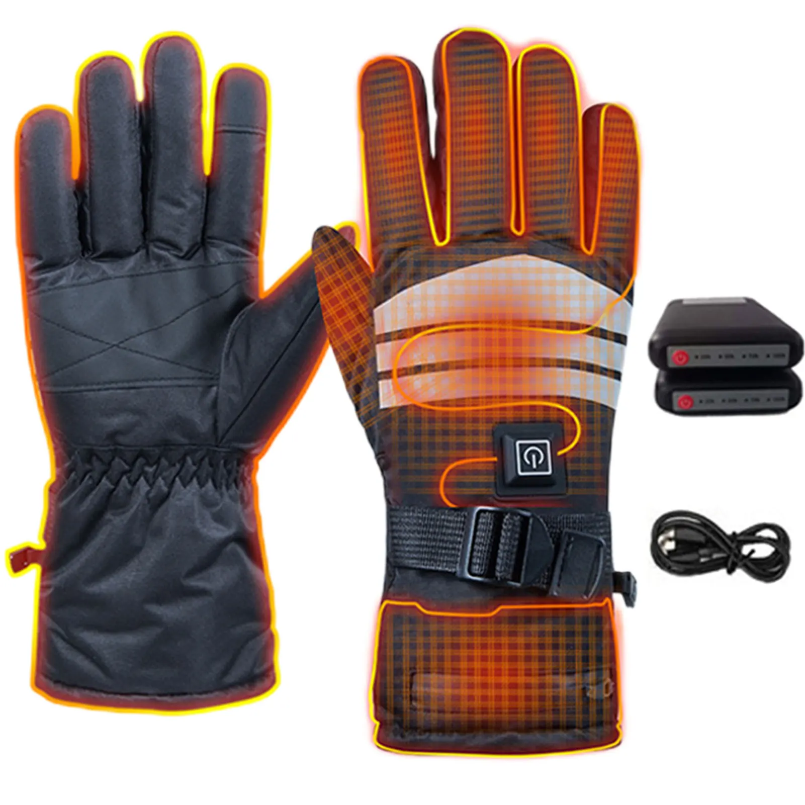 1 Pair Winter Heated Gloves Outdoor Warmer Bicycle Ski Gloves Electric Thermal T - £115.02 GBP
