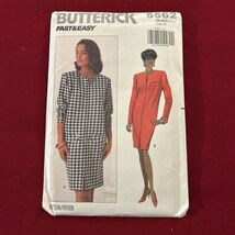 Sassy VTG 91 BUTTERICK 5562 Misses Front Zip Dress~2 lengths 6-8-10 Uncu... - $8.45