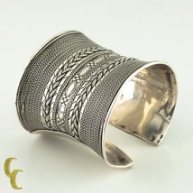 Gorgeous Sterling Silver Chain-Detailed Cuff Bracelet Great Detail - $686.07