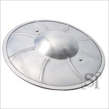 12&quot; Unique Spiral Design 16-Gauge Steel Fluted Buckler Shield – Function... - $1,093.40 MXN