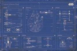 Star Wars Poster Rebel Alliance Fleet Specs Mint - $825.78 MXN