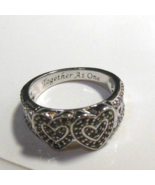 Signed BGE 925 Two Hearts Ring &quot;Together As One&quot;  Bradford Exchange Size 7 - £42.83 GBP