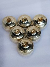 Vintage Brass And Porcelain One Way Electric Switch Button Set of 6 Star design - £87.60 GBP