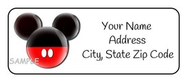 30 Personalized Mickey Mouse ears head return address labels,disney,stic... - £9.43 GBP