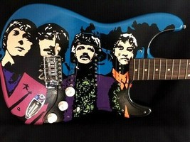 The Beatles Fender Guitar Hand Oil Painted By Bill Schuler ~ Free Shipping - £2,108.82 GBP