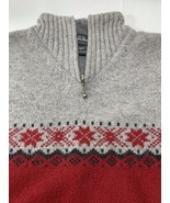Woolrich Knits Women&#39;s Nordic Gray Red Pullover Sweater Size L Vintage - $556.78 MXN