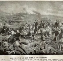 1914 Napoleon III Battle of Solferino in 1859 Print Art Antique Military... - $29.99