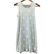 Current Elliott Women 0 The Beatnik Star Print Sleeveless Dress Pale Teal White  - £38.60 GBP