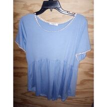 Zenana Baby Blue NWOT Babydoll Top XL - $13.50