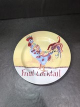Poultry In Motion Sharon Neuhaus Fruit Cocktail Plate 9 Inch Chicken Roo... - $376.33 MXN