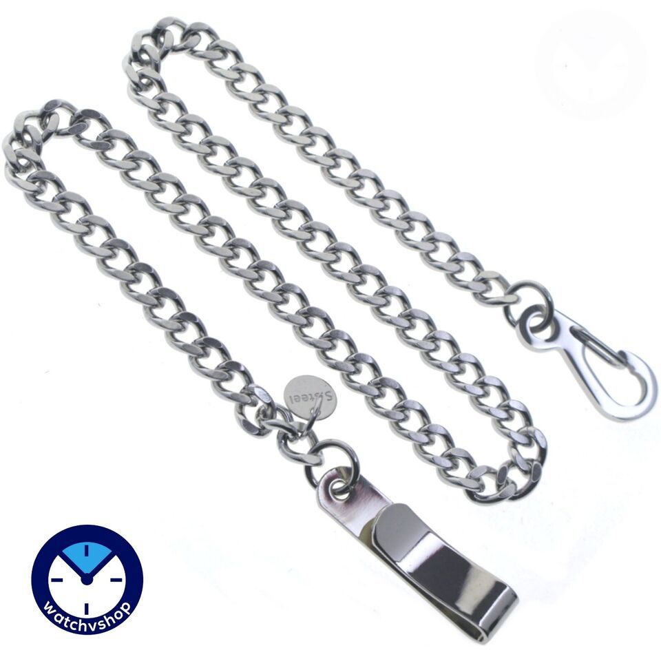 Stainless Steel Pocket Watch Chain Albert Chain Curb Link Chain Belt Cli... - $16.99