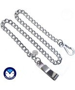 Stainless Steel Pocket Watch Chain Albert Chain Curb Link Chain Belt Cli... - $23.13 CAD