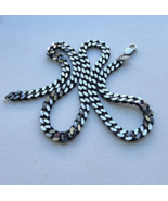 ITALIAN 925 TWO TONE STERLING SILVER SOLID  CUBAN CHAIN NECKLACE 37.3 GR... - $206.07 CAD
