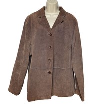 Venezia Jeans Women&#39;s Suede Jacket Plus Size 18/20 Brown Button Up - £58.40 GBP