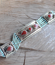 Turquoise bracelet, Tribal Bracelet, wide bracelet, Boho turquoise bracelet,B169 - £20.77 GBP