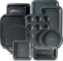 Perlli Baking Pan 10 Piece Set Nonstick Carbon Steel Gray Oven, &amp; Muffin Pan - $63.98