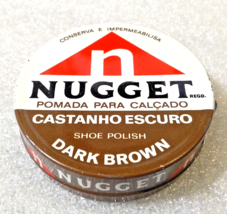 NUGGET BROWN ✱ Vintage Grease Shoe Polish Cirage Tin Can Full Portugal 80´s - £11.23 GBP