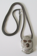 Hip Hop Bling GOON MASK Pendant Necklace 36&quot; Foxtail Chain - £17.13 GBP