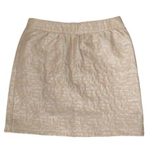 Loft Metallic Wool Blend Skirt 00P Tapestry Mini Micro Vtg Y2K Silver Beige Twee - £15.56 GBP