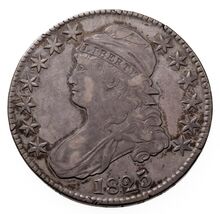 1825 50C Bust Half Dollar in Extra Fine Condition, Toning on Both Sides - $247.45