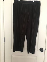 George Women&#39;s Multicolor Striped Capri Dress Pants Zip Pockets Size 14  - $32.67