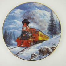 Collectible Plate Train Locomotive Steam in High Sierras Ted Xaras 8&quot; Vintage - £23.72 GBP