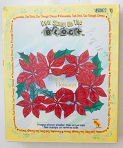 3 Acrylic Art Stamps Large Poinsettia Frame New Stamp on the Block 2000 NIP - £1.99 GBP