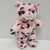 Build A Bear BAB Sassy Pink Kitty Cat Leopard Heart 7&quot; Stuffed Animal Plush - $19.70