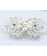 Black Or Ivory Pearl clasp, Pearl closure button, Rhinestone clasp, Shru... - $7.99