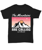 The Mountains are Calling, black Unisex Tee. Model 60073  - £19.76 GBP
