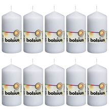 Bolsius Pillar Candles 10 pcs 120x58 mm White - £17.88 GBP