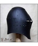 14th Century Antique Bascinet Helmet Armor Steel Medieval Knight Black Helmet - $139.30