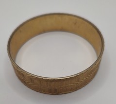 Monet Vintage Textured Gold Toned Bangle Bracelet Signed - £31.02 GBP