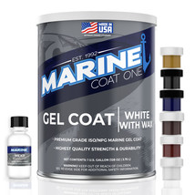 Marine Coat One, Fiberglass White Gelcoat Repair Kit for Boat, (1 Gallon) - £86.49 GBP